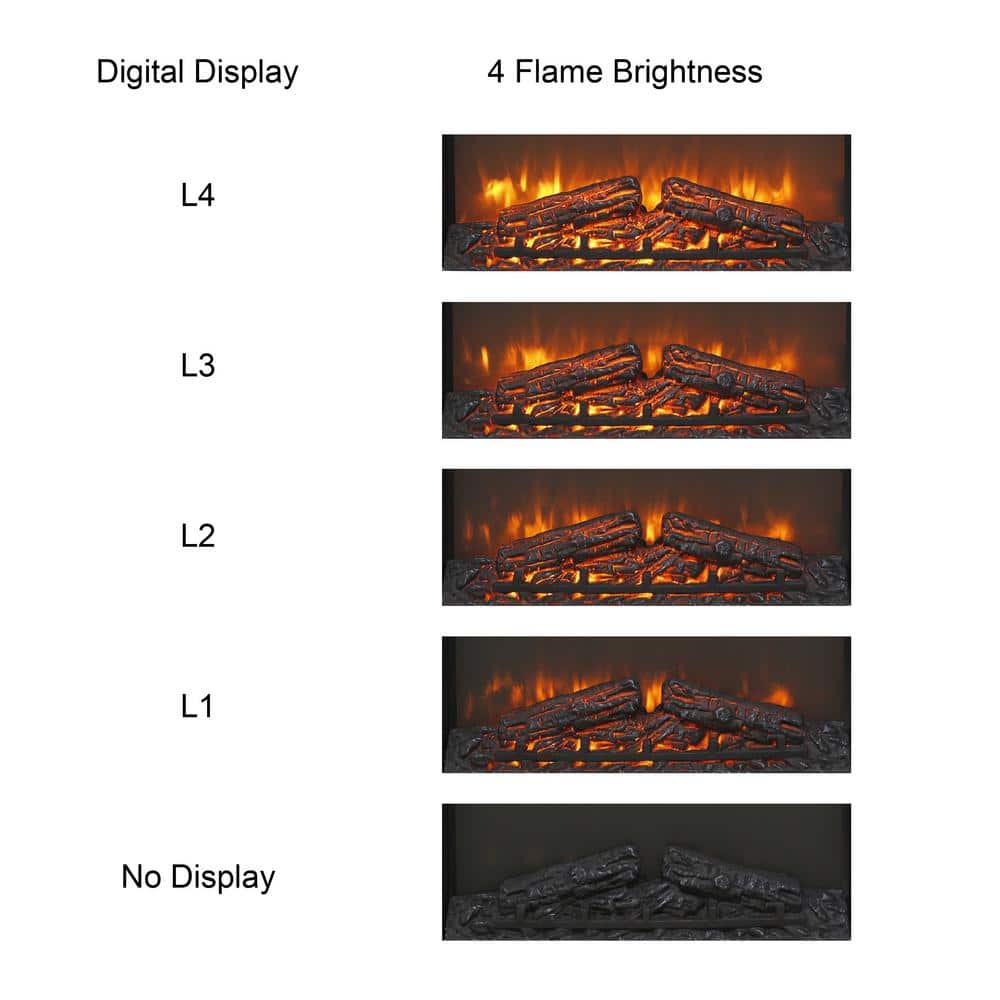 Unbranded 5000 BTU 23 in. Recessed Electric Fireplace Insert with Overheat Protection, Timer (2)