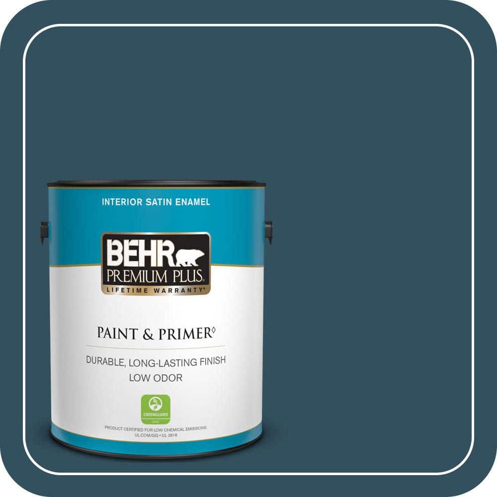 BEHR PREMIUM PLUS 1 gal. #540F-7 Velvet Evening Satin Enamel Low Odor Interior Paint & Primer