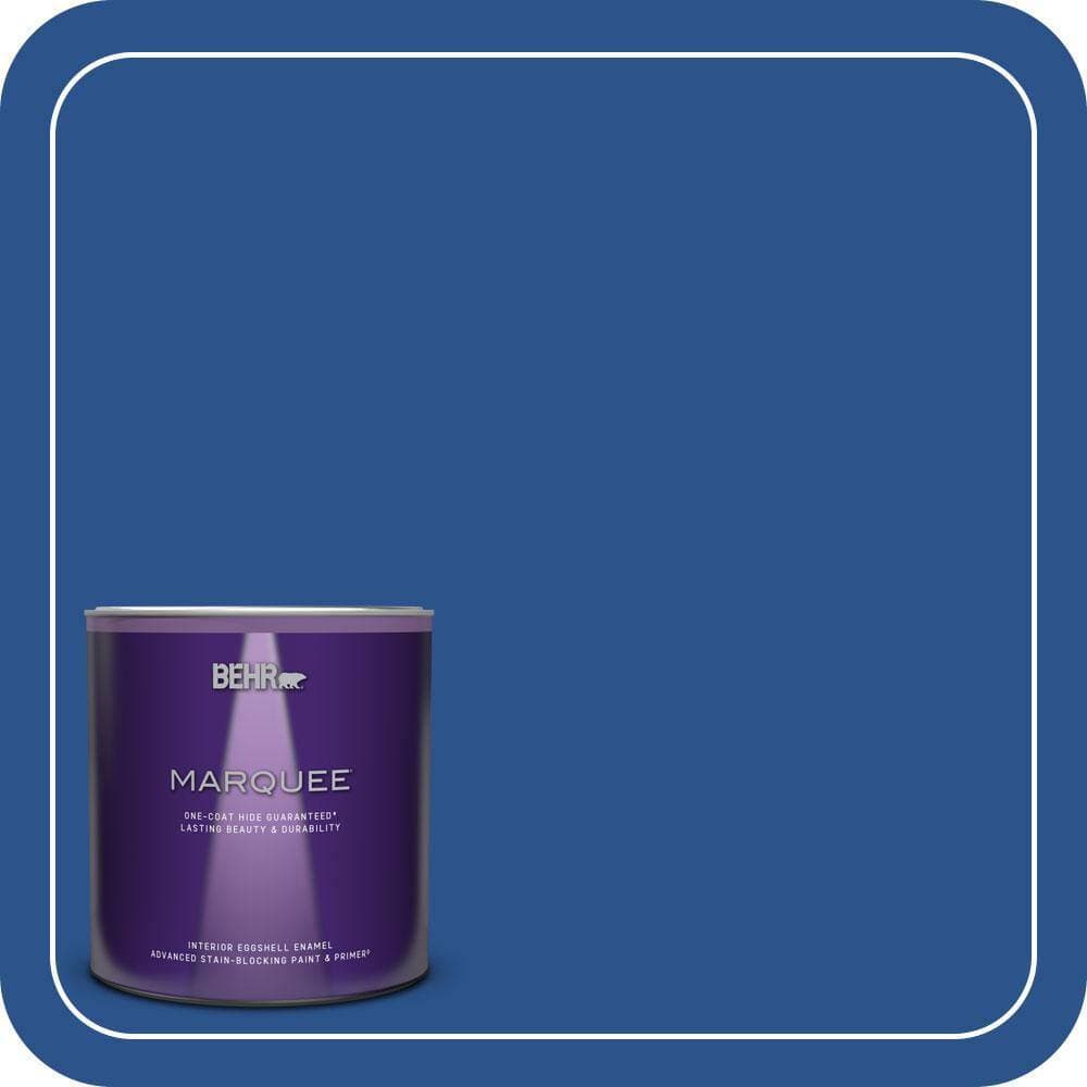 BEHR MARQUEE 1 qt. #P520-7 Flashy Sapphire Eggshell Enamel Interior Paint & Primer
