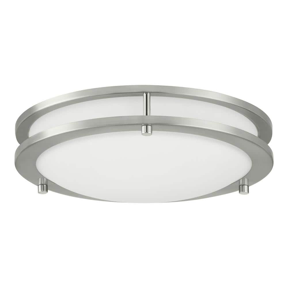 Hampton Bay Flaxmere 12 in. Modern Brushed Nickel Selectable 3 CCT Integrated LED Flush Mount for Kitchens or Bedrooms (3)
