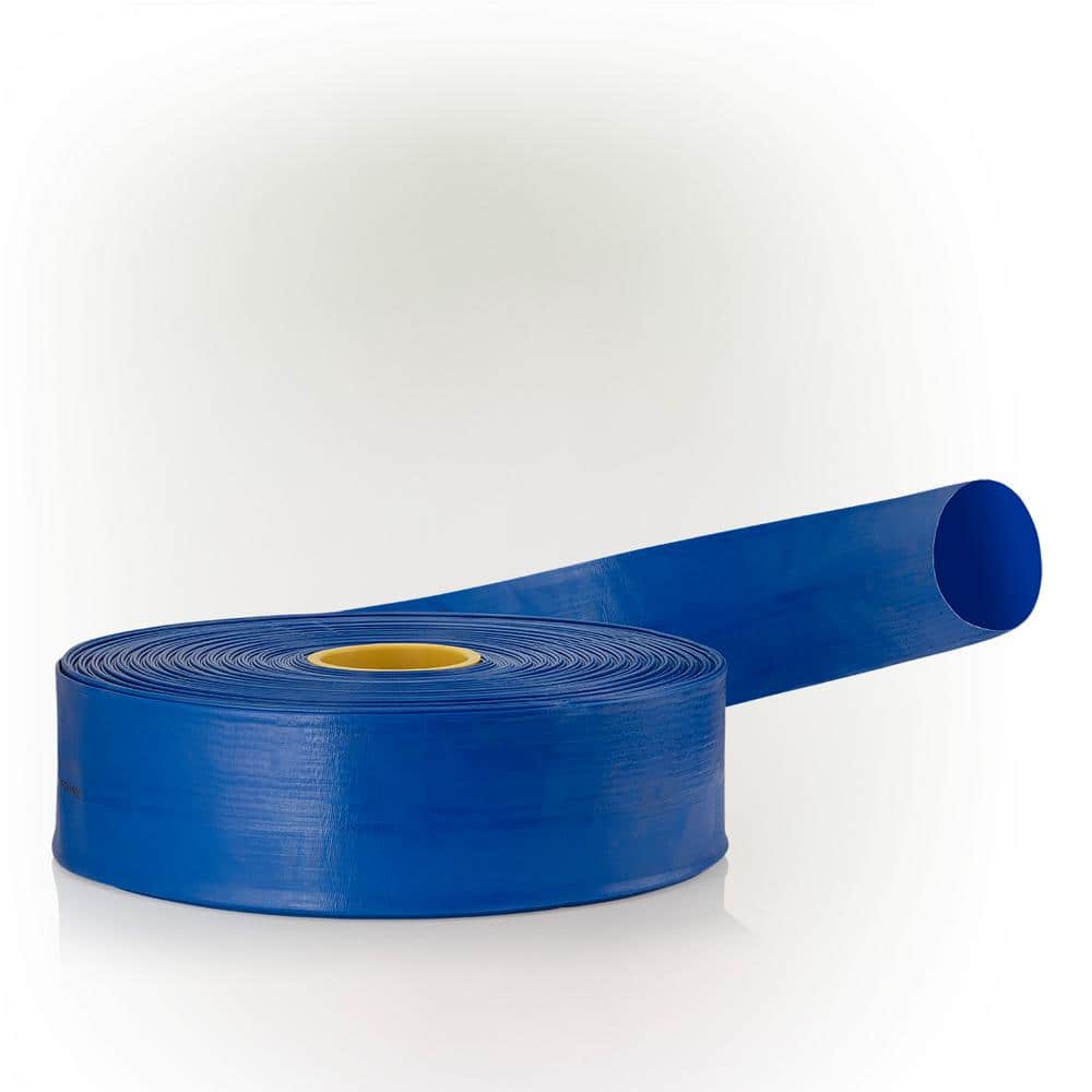 Alpine Corporation 3 in. Dia. x 300 ft. Heavy Duty Rigid PVC Lay Flat Water Discharge and Backwash Hose