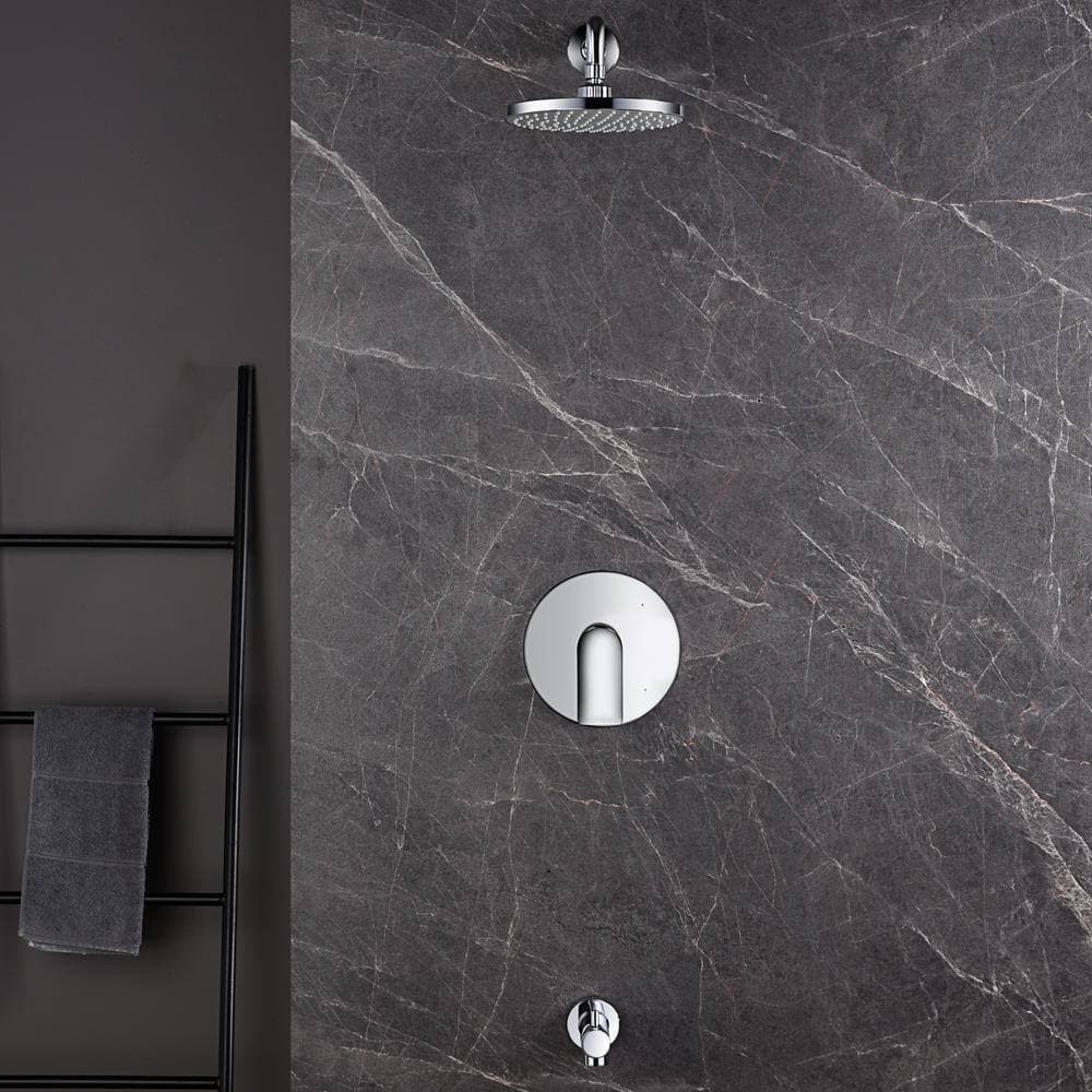Ultra Faucets Wedge Single Handle 1-Spray Tub and Shower Faucet 1.8 GPM with Pressure Balance in. Polished Chrome (Valve Included) (2)