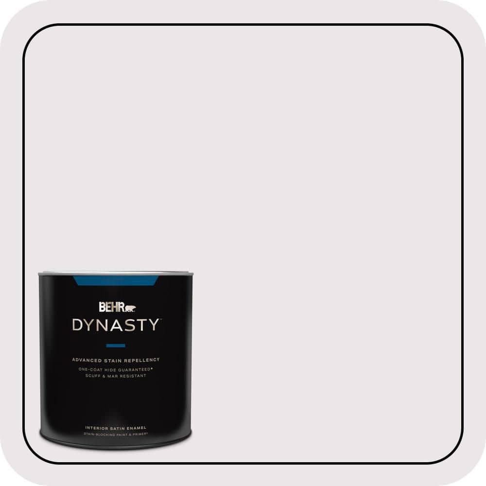 BEHR DYNASTY 1 qt. #PR-W03 Melodic White Satin Enamel Interior Stain-Blocking Paint and Primer