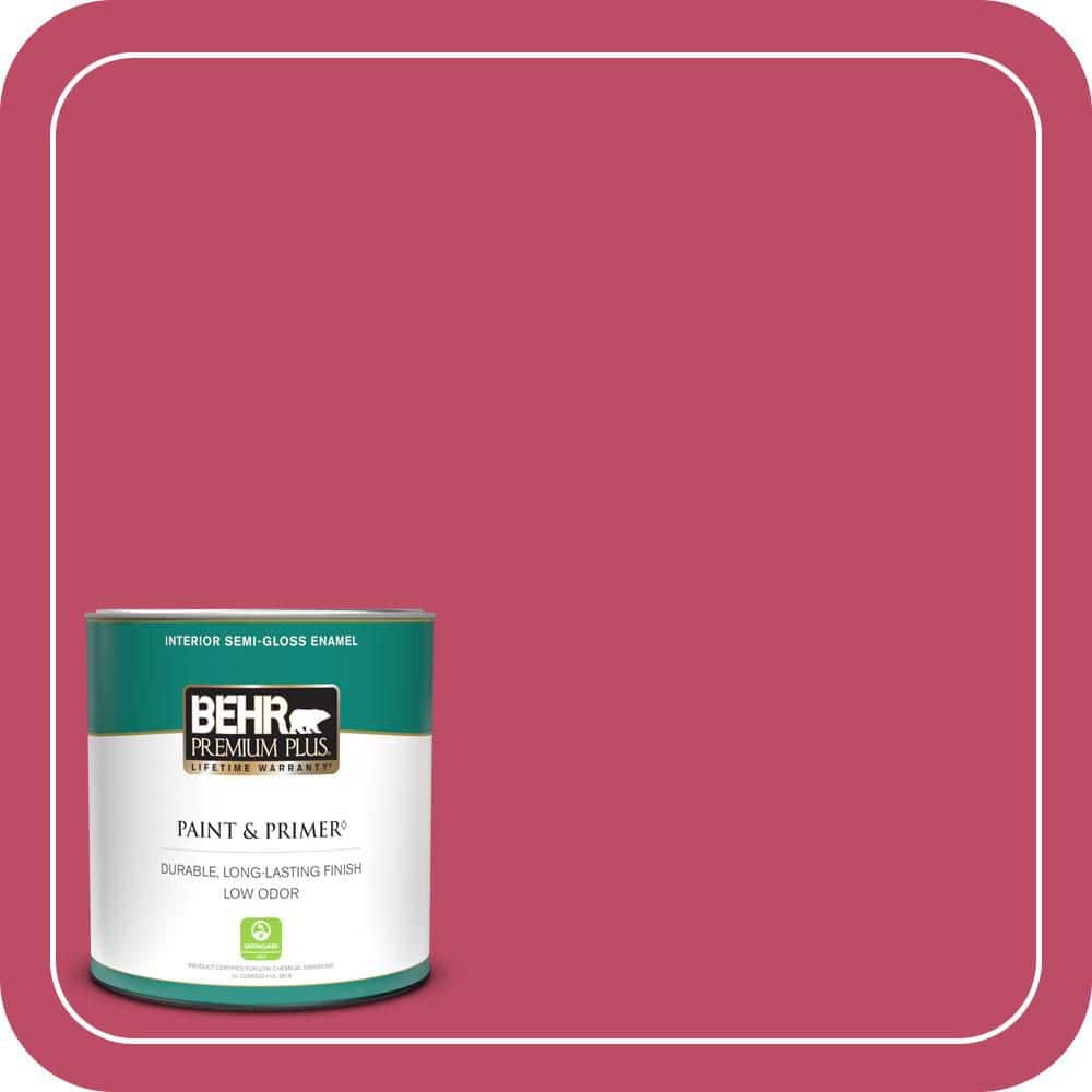 BEHR PREMIUM PLUS 1 qt. #S-G-110 Orchid Rose Semi-Gloss Enamel Low Odor Interior Paint & Primer