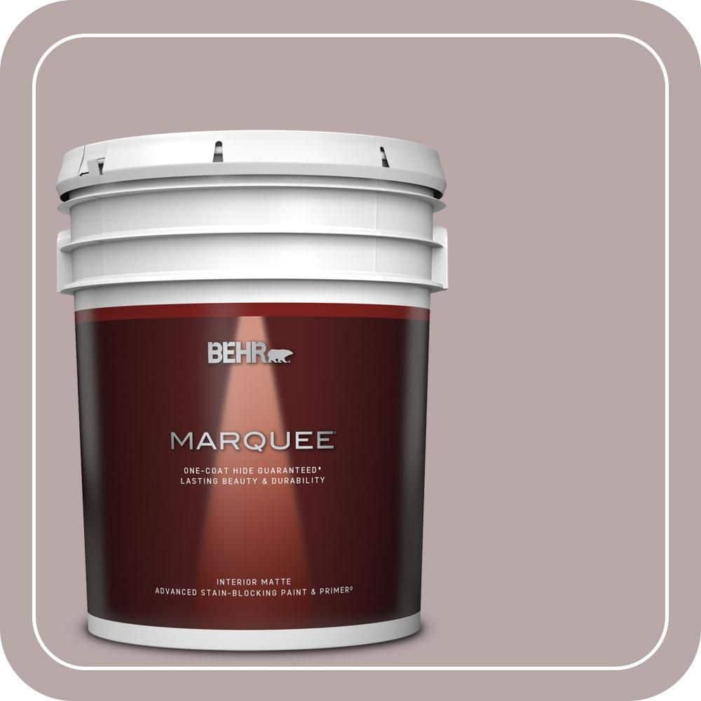 BEHR MARQUEE 5 gal. #MQ1-36 Object of Desire One-Coat Hide Matte Interior Paint & Primer