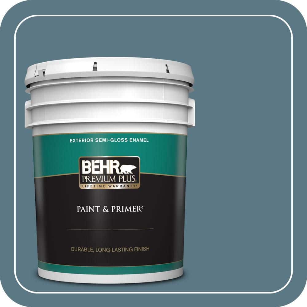 BEHR PREMIUM PLUS 5 gal. #PPU13-03 Catalina Coast Semi-Gloss Enamel Exterior Paint & Primer