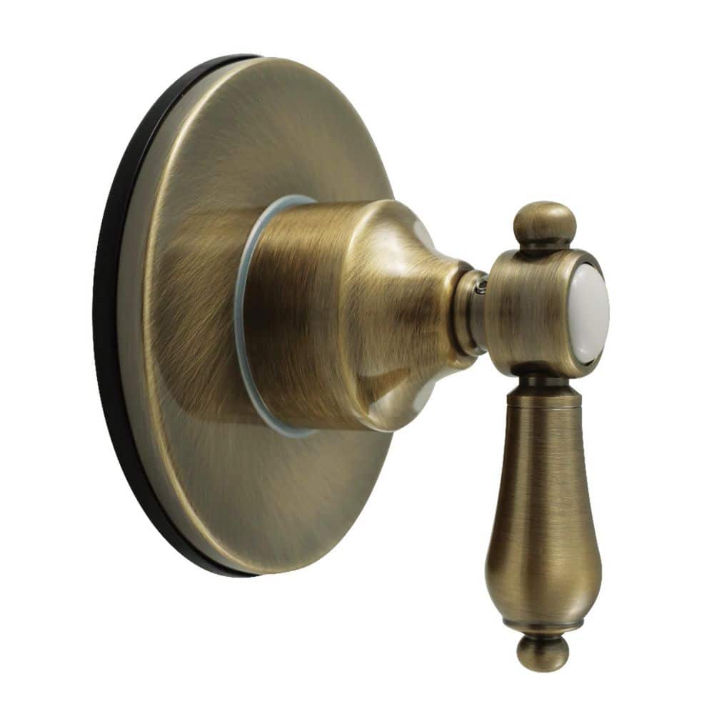 Kingston Brass Heirloom 3/4 in. Single-Handle 1-Hole Wall Mount 6-Way Diverter Valve with Trim Kit in Antique Brass