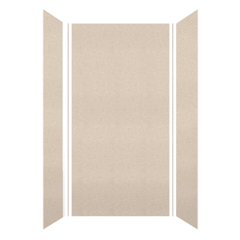 Transolid Saramar 48 in. W x 96 in. H x 36 in. D 3-Piece Glue to Wall Alcove Shower Wall Kit in Cashew Velvet (1)