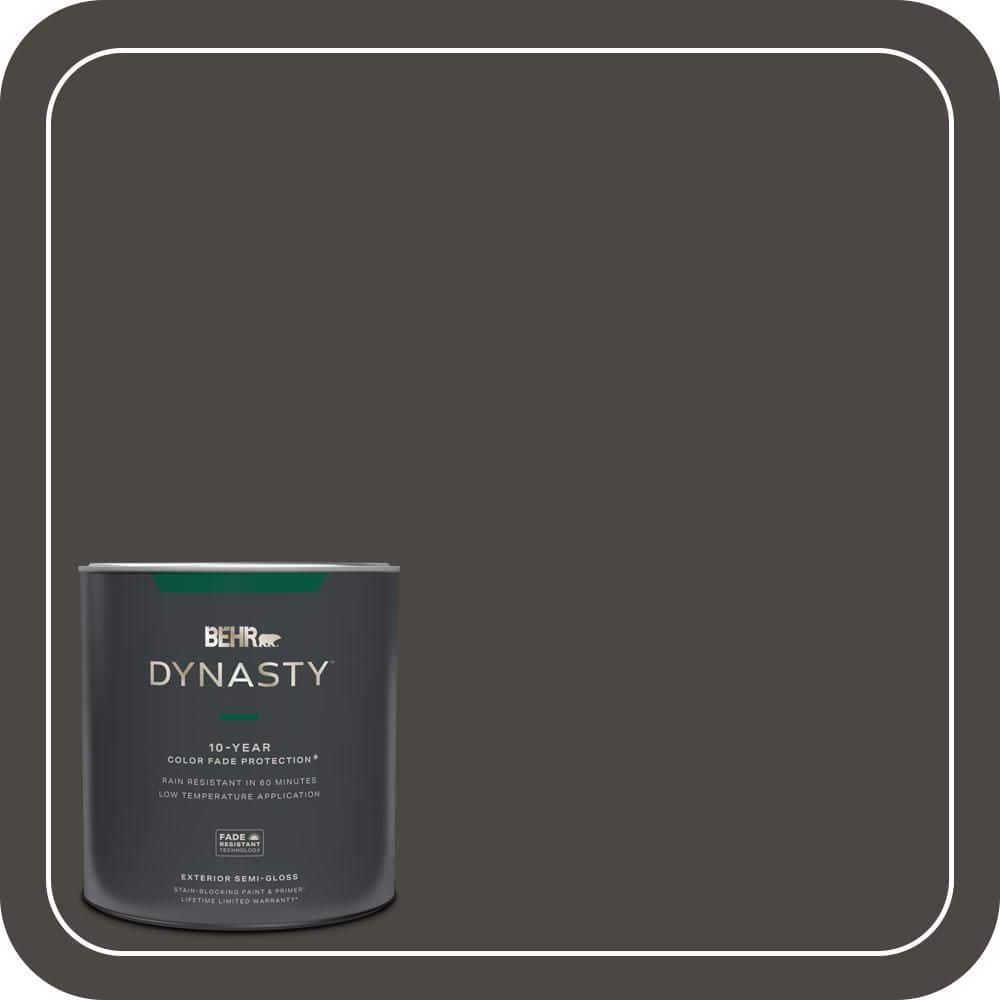 BEHR DYNASTY 1 qt. #PPU24-01 Black Mocha Semi-Gloss Exterior Stain-Blocking Paint & Primer