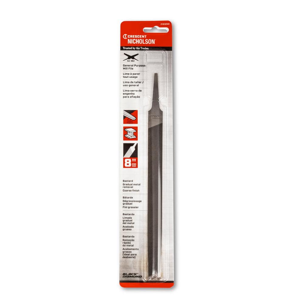 Crescent Nicholson 8 in. Mill Single Cut Bastard File (4)