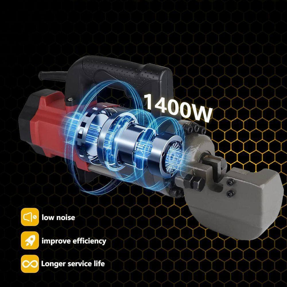 KIWDZFU Electric Hydraulic Rebar Cutter 1400-Wattss Portable Cuts 5-22 mm Rebar with Storage Box Quiet Durable High Precision (2)