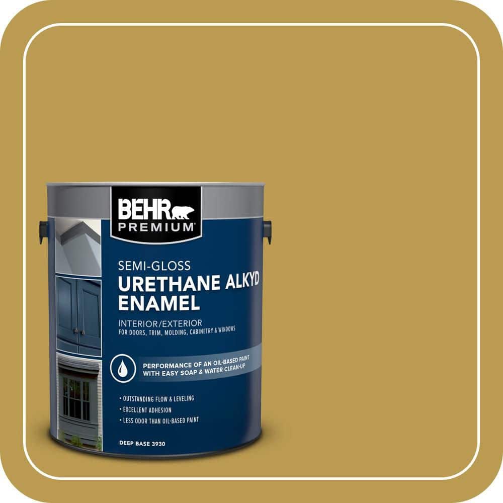 BEHR PREMIUM 1 gal. #M320-6 Tangy Green Urethane Alkyd Semi-Gloss Enamel Interior/Exterior Paint