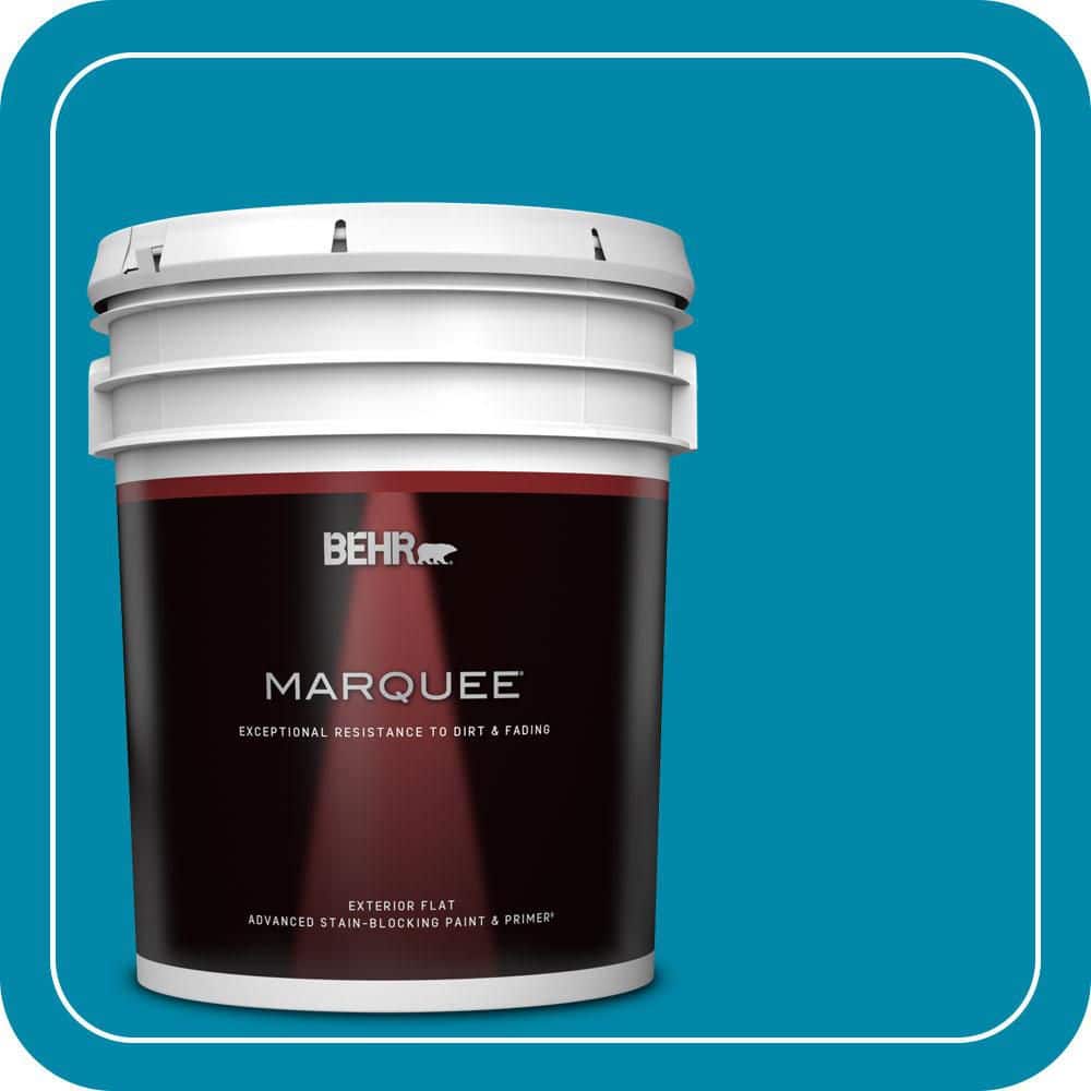 BEHR MARQUEE 5 gal. #P490-6 Hacienda Blue Flat Exterior Paint & Primer