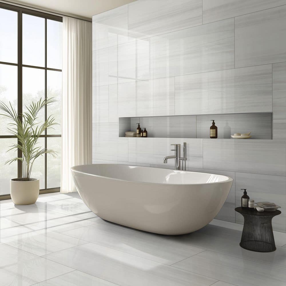 MSI Bianco Dolomite 24 in. x 48 in. Polished Porcelain Mable Look Floor and Wall Tile (8 sq. ft./Each) (3)
