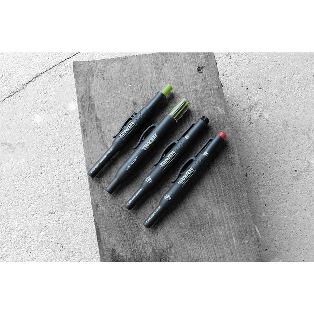TRACER Deep Hole Pencil, Lead, and Clog Free Markers Marking Kit with Holsters (3)