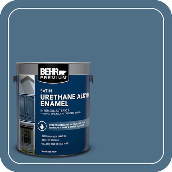BEHR PREMIUM 1 gal. #S500-6 Shipyard Urethane Alkyd Satin Enamel Interior/Exterior Paint (2)