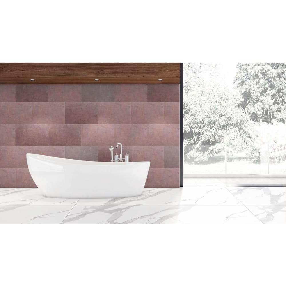 Dundee Deco Falkirk Johnstone 2/25 in. 3 ft. 2 ft. Pink Stone Veneer Decorative Wall Paneling (4)