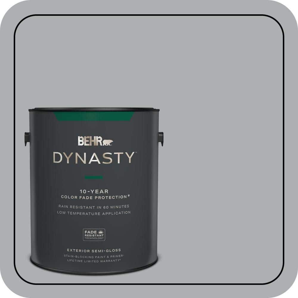 BEHR DYNASTY 1 gal. #N500-3 Tin Foil Semi-Gloss Enamel Exterior Stain-Blocking Paint & Primer