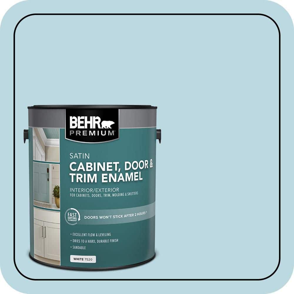 BEHR PREMIUM 1 gal. #S460-1 Air Blue Satin Enamel Interior/Exterior Cabinet, Door & Trim Paint