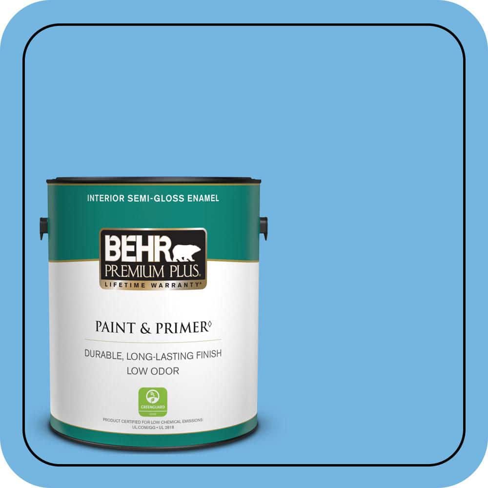 BEHR PREMIUM PLUS 1 gal. #P510-4 Electra Semi-Gloss Enamel Low Odor Interior Paint & Primer (1)