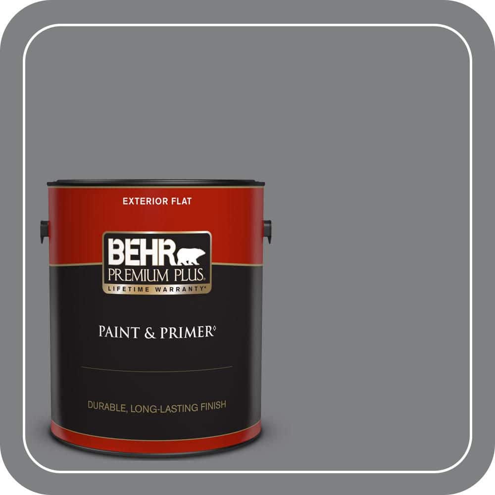 BEHR PREMIUM PLUS 1 gal. #T12-10 Game Over Flat Exterior Paint & Primer