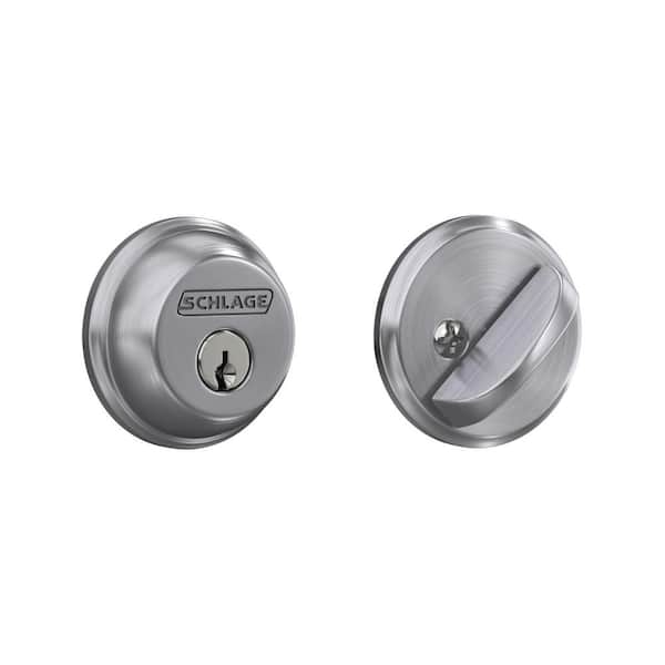 Schlage Satin Chrome Single Cylinder Deadbolt - Light Commercial (1)
