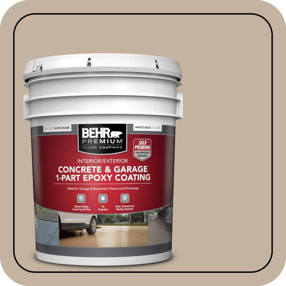 BEHR PREMIUM 5 gal. #ECC-20-1 Canyon View Self-Priming 1-Part Epoxy Satin Interior/Exterior Concrete and Garage Floor Paint (1)