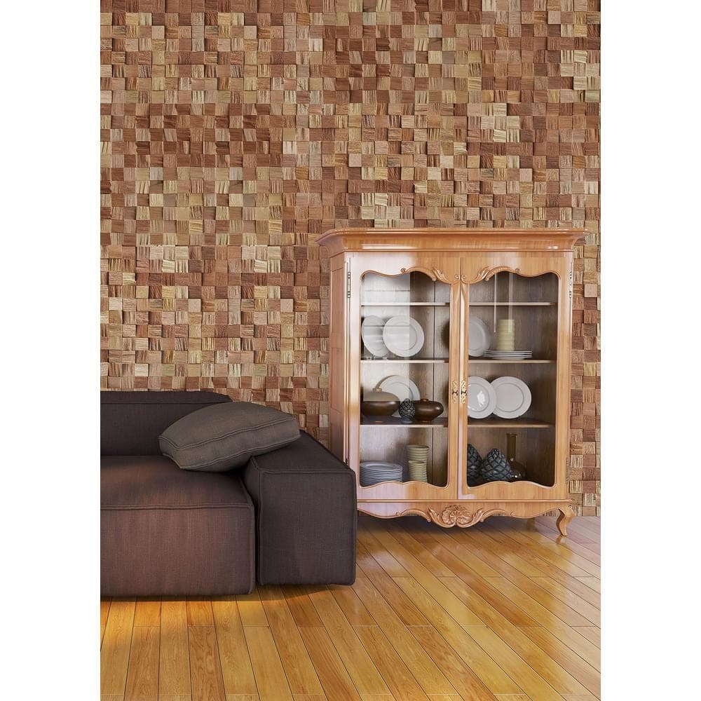 Wallscapes 1 in. x 14 in. x 1 ft., Americano Meranti Cube Square Edge Hardwood Boards (8-Pack, 11. 16 sq. ft.) (2)