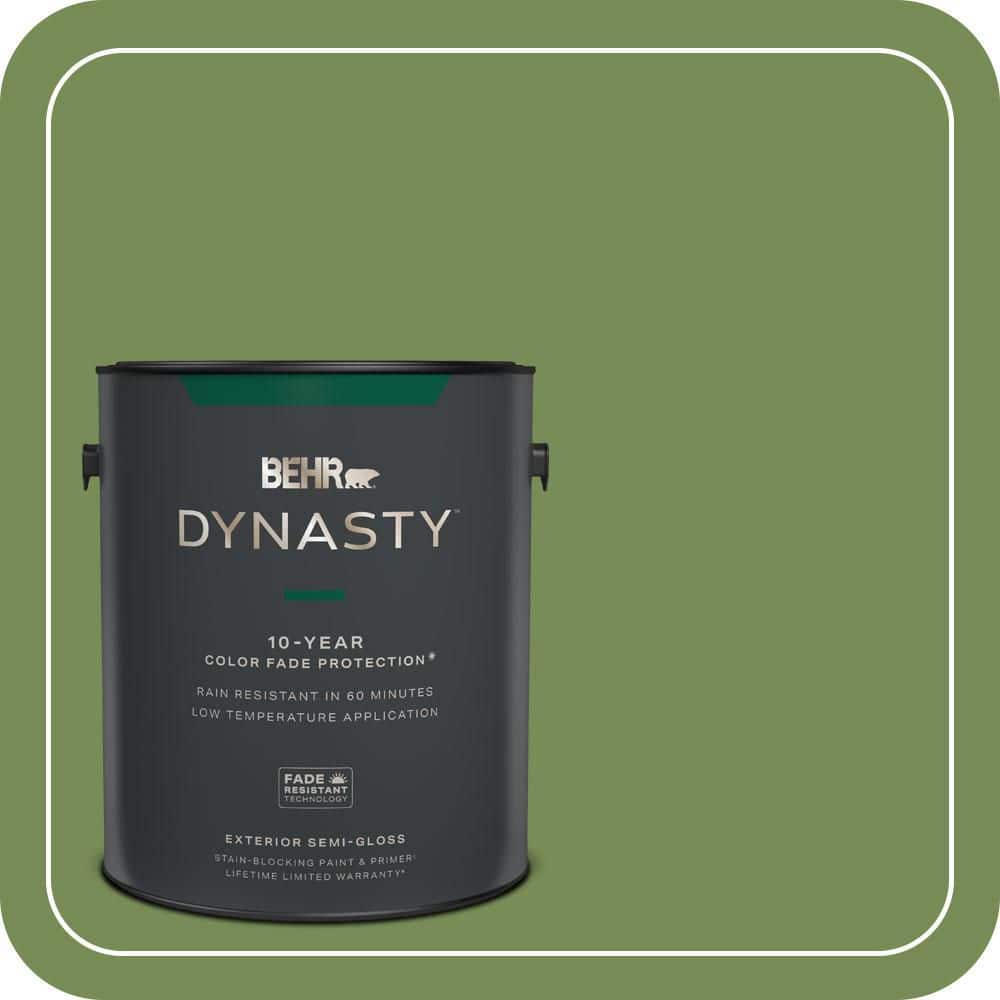 BEHR DYNASTY 1 gal. #MQ6-52 Lucky Clover Semi-Gloss Exterior Stain-Blocking Paint & Primer