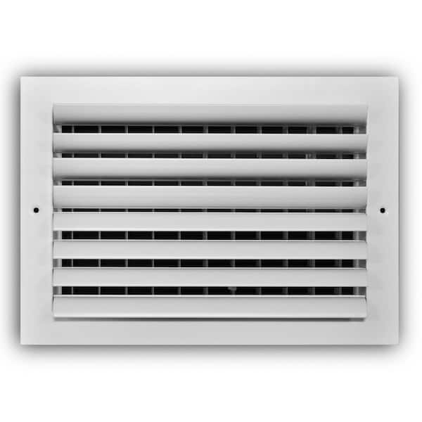 Everbilt 12 in. x 8 in. 2-Way Aluminum Adjustable Curved Blade Wall/Ceiling Register in White (2)