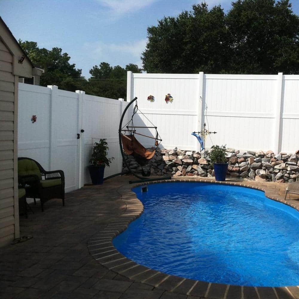 Weatherables Augusta 3.7 ft. W x 8 ft. H White Vinyl Privacy Fence Gate Kit (2)