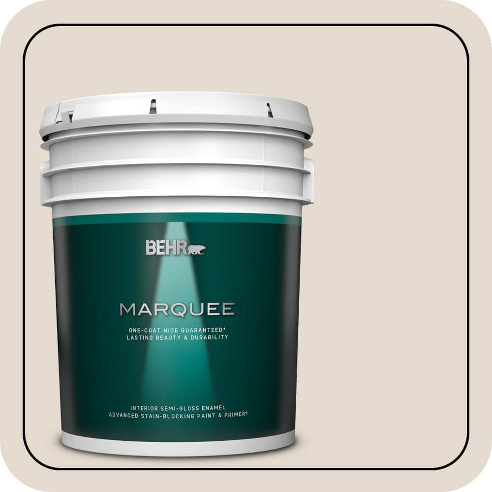 BEHR MARQUEE 5 gal. #W-B-720 Oyster Semi-Gloss Enamel Interior Paint & Primer