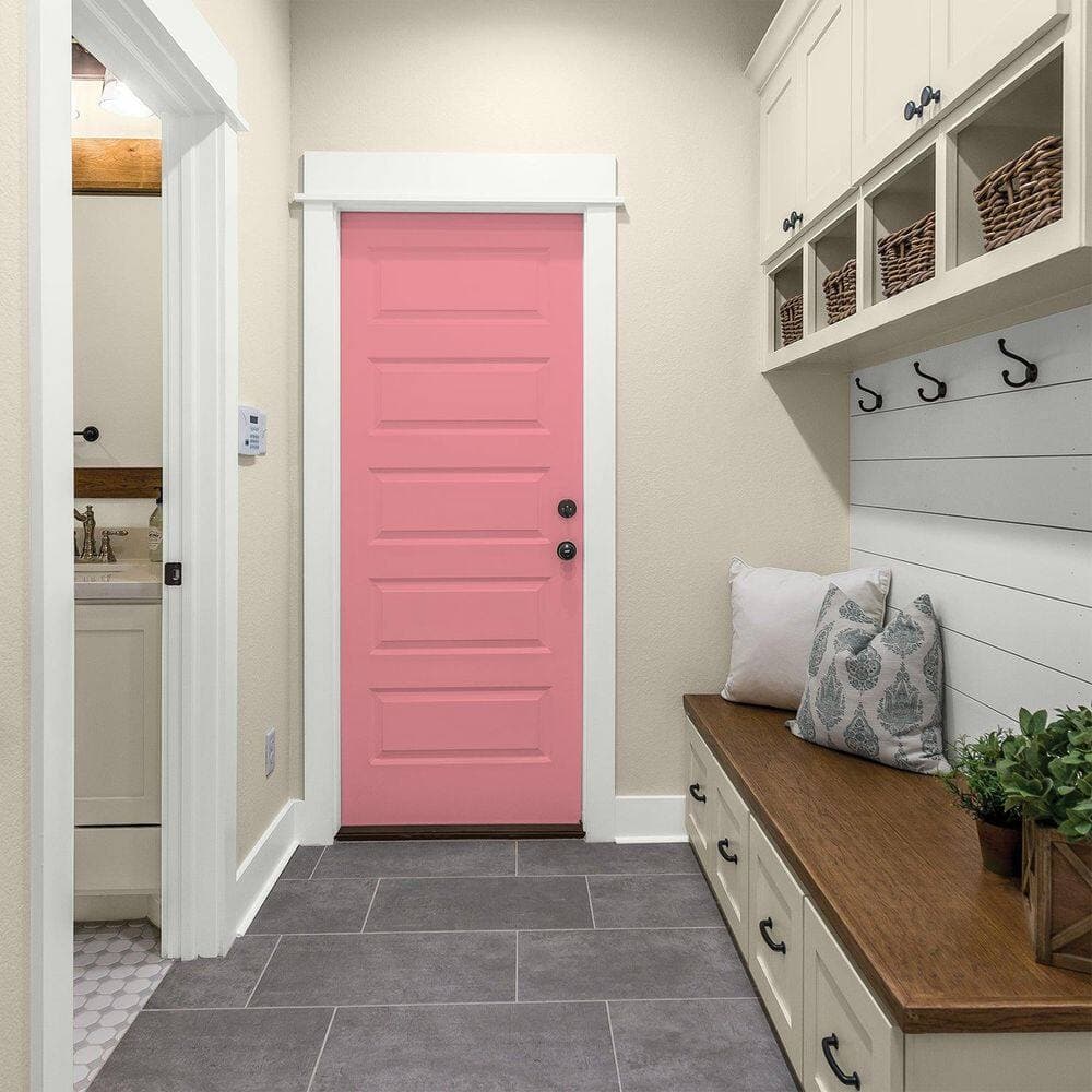 Glidden Ultra-Hide 1 gal. PPG1186-4 Pink Flambe Semi-Gloss Interior Paint (4)