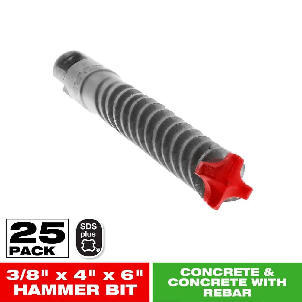 DIABLO 3/8 in. x 4 in. x 6 in. Rebar Demon SDS-Plus 4-Cutter Full Carbide Head Hammer Drill Bits (25-Pack)