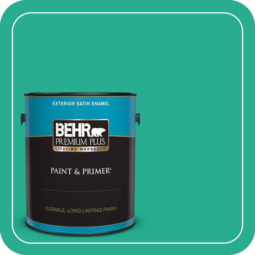 BEHR PREMIUM PLUS 1 gal. #P430-5 Enchanted Wells Satin Enamel Exterior Paint & Primer