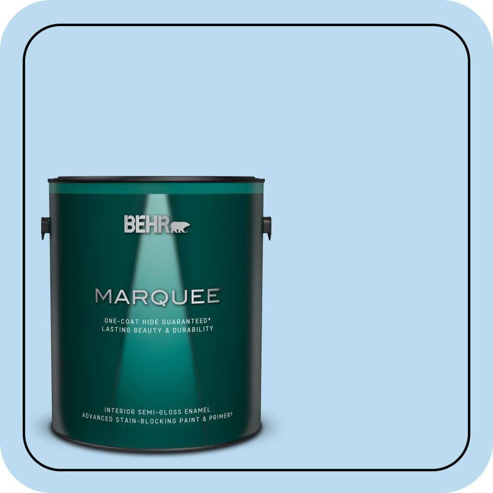 BEHR MARQUEE 1 gal. #P510-1 Greek Isles Semi-Gloss Enamel Interior Paint & Primer