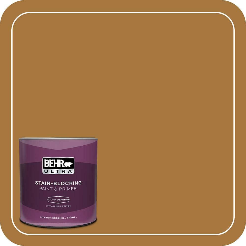 BEHR ULTRA 1 qt. #MQ4-06 Invitation Gold Extra Durable Eggshell Enamel Interior Paint & Primer