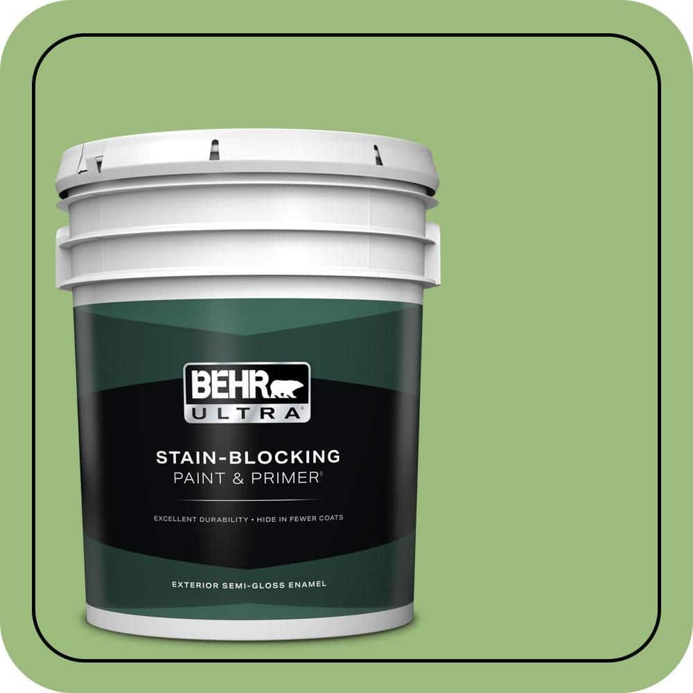 BEHR ULTRA 5 gal. #P380-5 Gleeful Semi-Gloss Enamel Exterior Paint & Primer