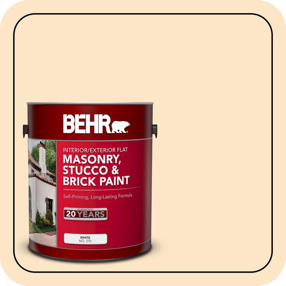 BEHR 1 gal. #M260-2 Light Nougat Flat Interior/Exterior Masonry, Stucco and Brick Paint