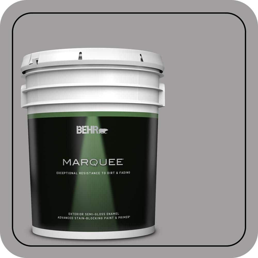 BEHR MARQUEE 5 gal. #T11-1 Grayve Yard Semi-Gloss Enamel Exterior Paint & Primer
