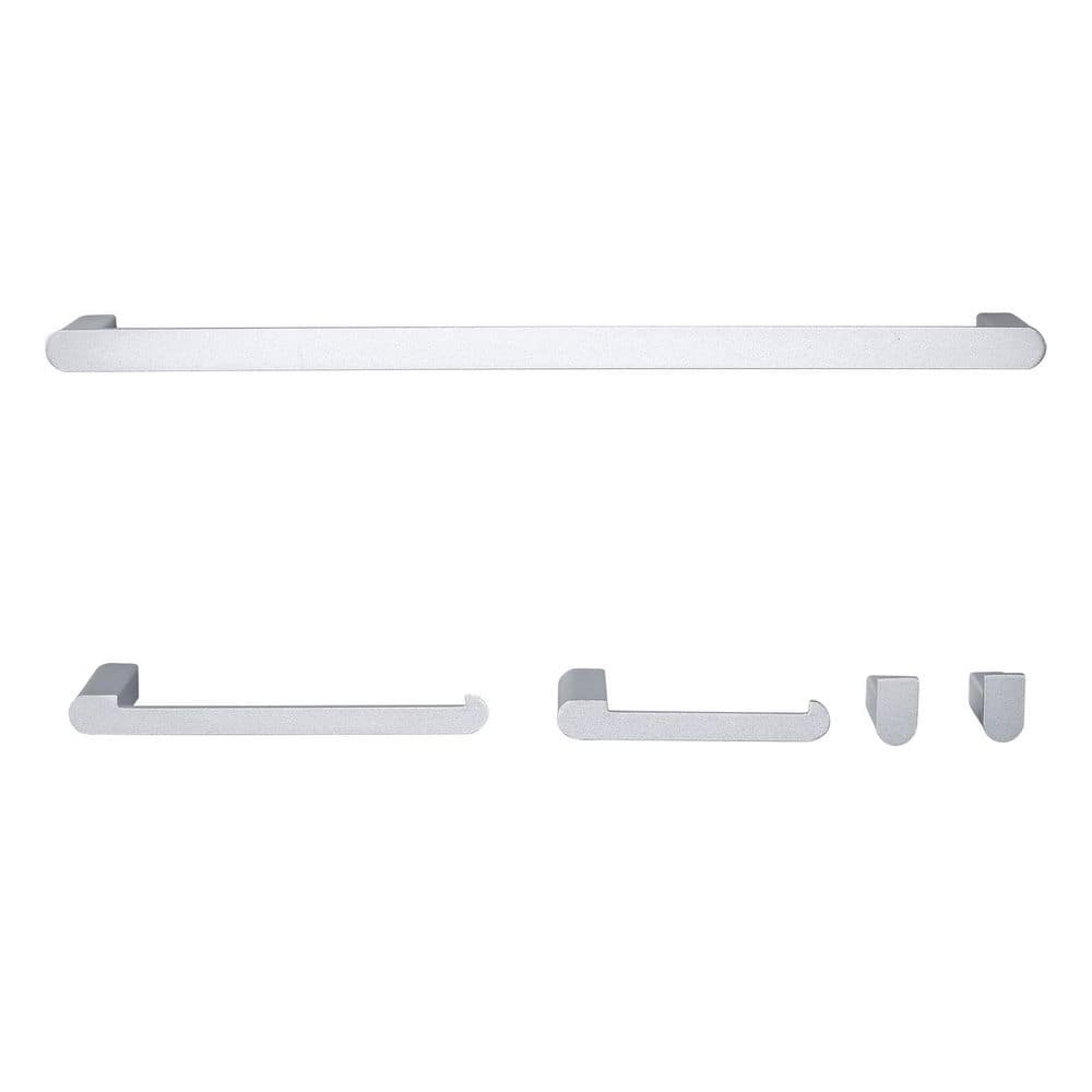 WOWOW 5-Piece Bath Hardware Set Rounded Corner with Mounting Hardware (1)