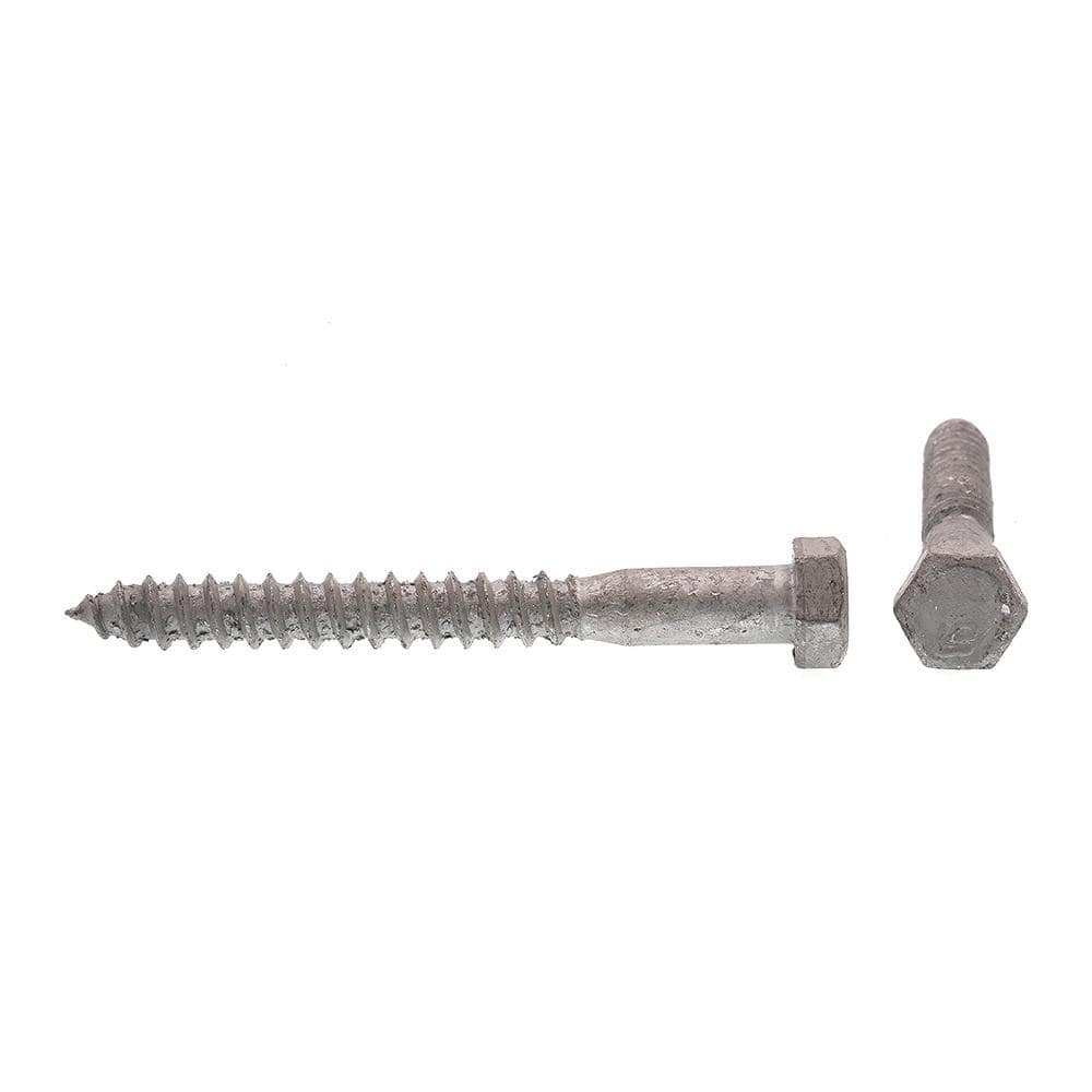 Prime-Line A307 Grade A Hot Dip Galvanized Steel 3/8 in. x 3-1/2 in. External Hex Lag Screws (25-Pack) (2)