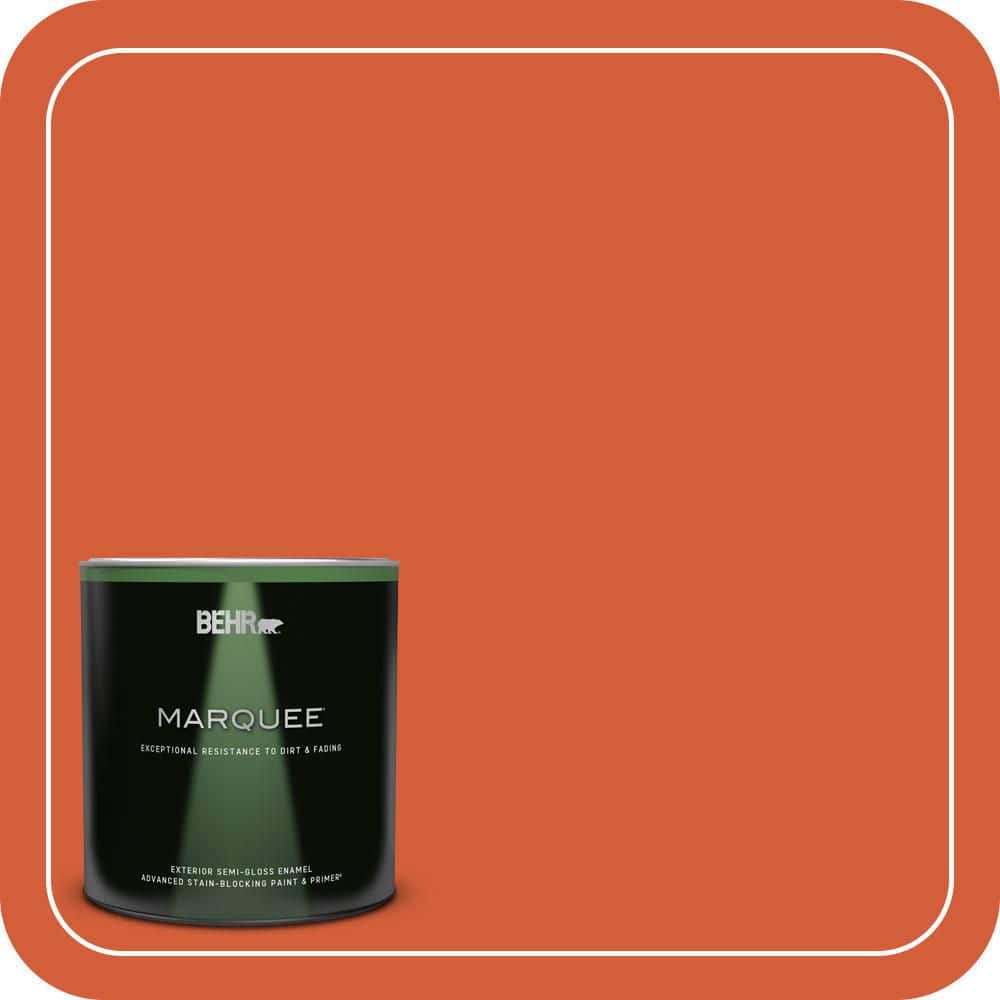 BEHR MARQUEE 1 qt. #S-G-220 Sweet Mandarin Semi-Gloss Enamel Exterior Paint & Primer