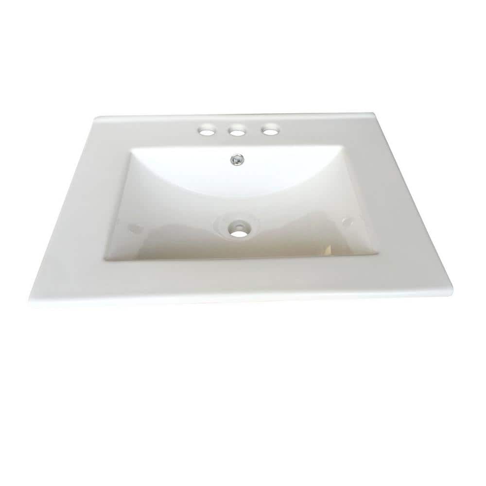 RENOVATORS SUPPLY MANUFACTURING Lee 24 in. Square Drop-In Bathroom Sink in White with Overflow (3)