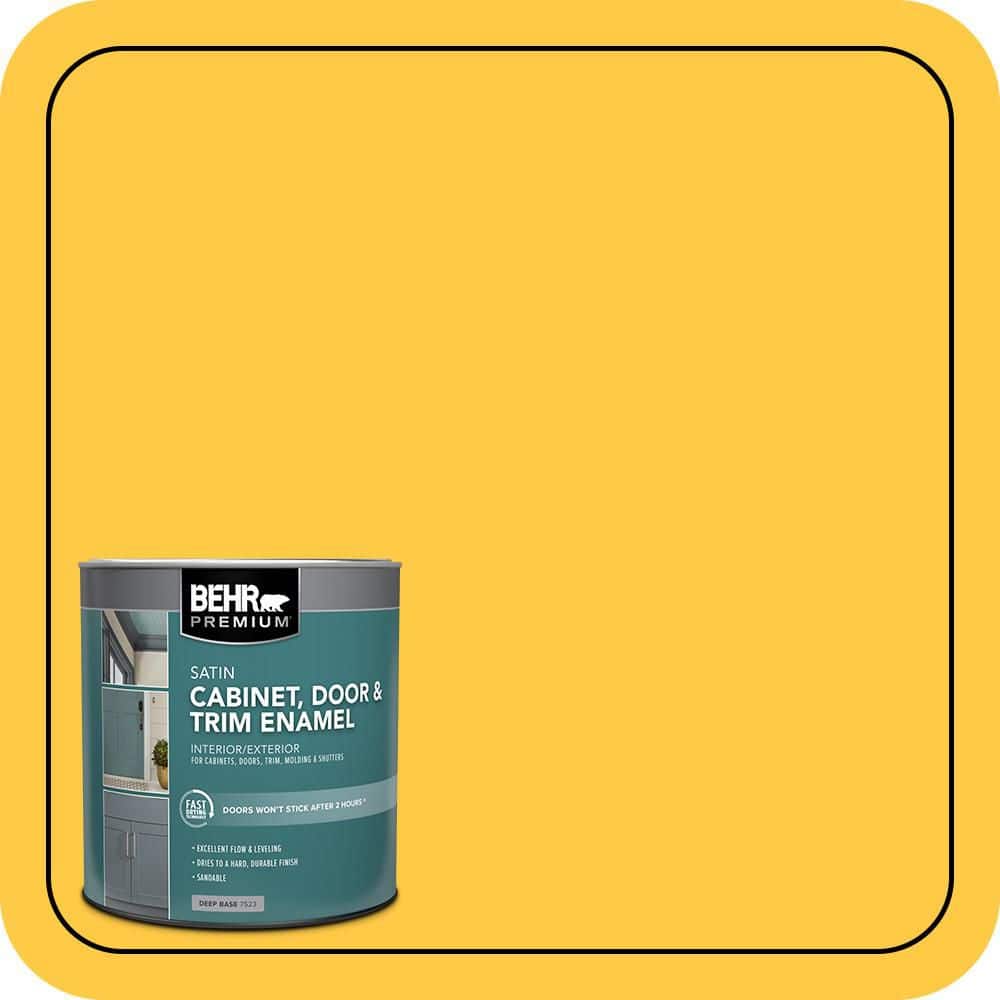 BEHR PREMIUM 1 qt. #P290-6 English Daisy Satin Enamel Interior/Exterior Cabinet, Door & Trim Paint