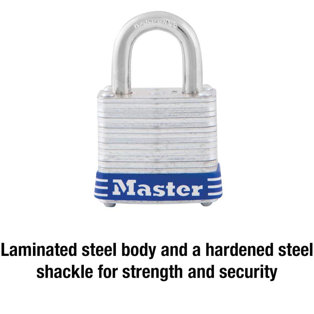 Master Lock Outdoor Padlock with Key, 1-1/8 in. Wide (4)
