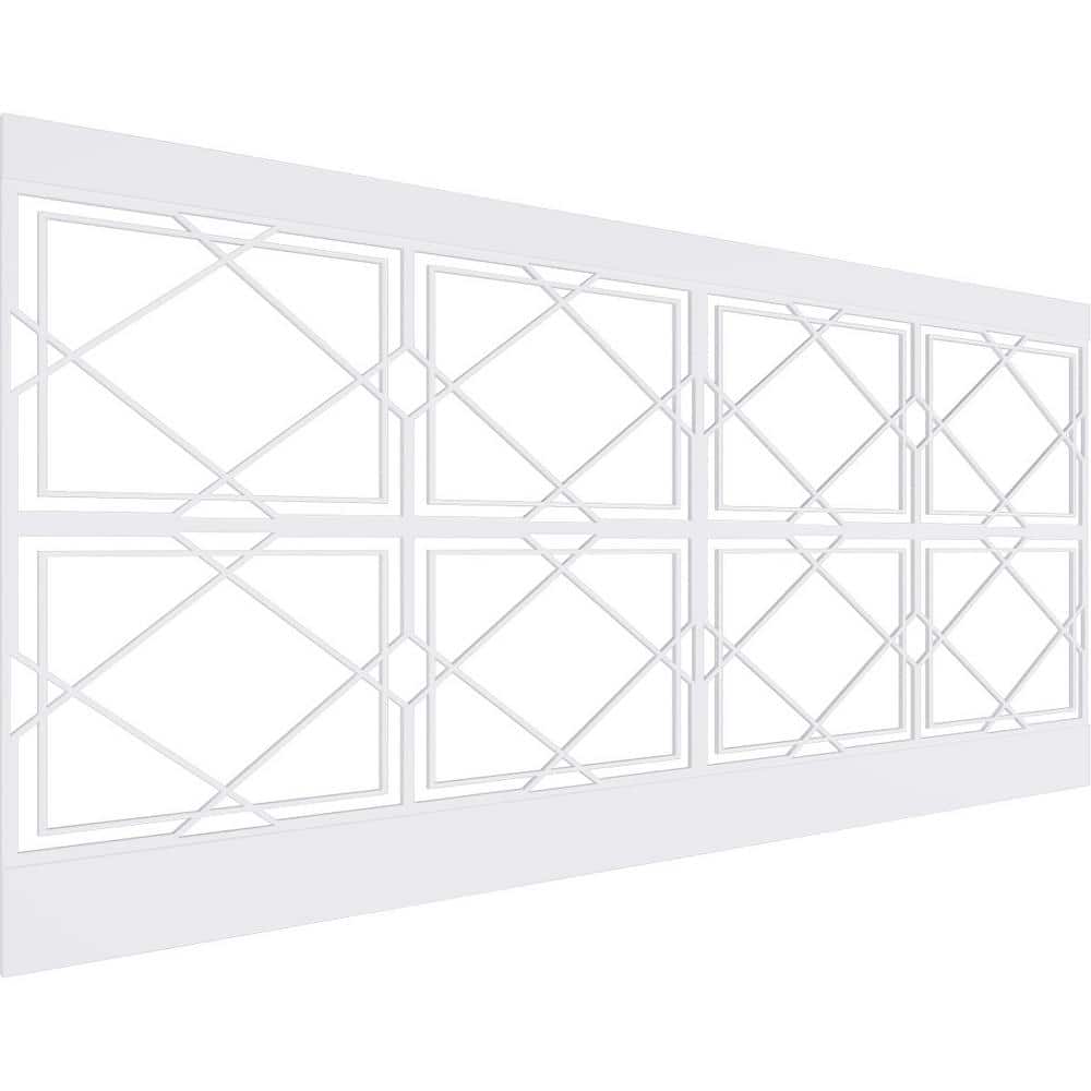 Ekena Millwork 44 in. H x 94-1/2 in. W 28.92 sq. ft. Kiowa PVC Wainscot Paneling Kit (1)