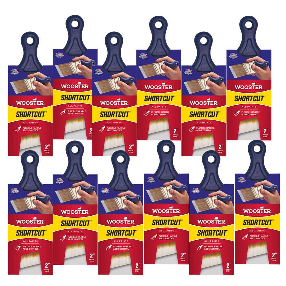 Wooster 2 in. Shortcut Polyester Angle Sash Brush (12-Pack)