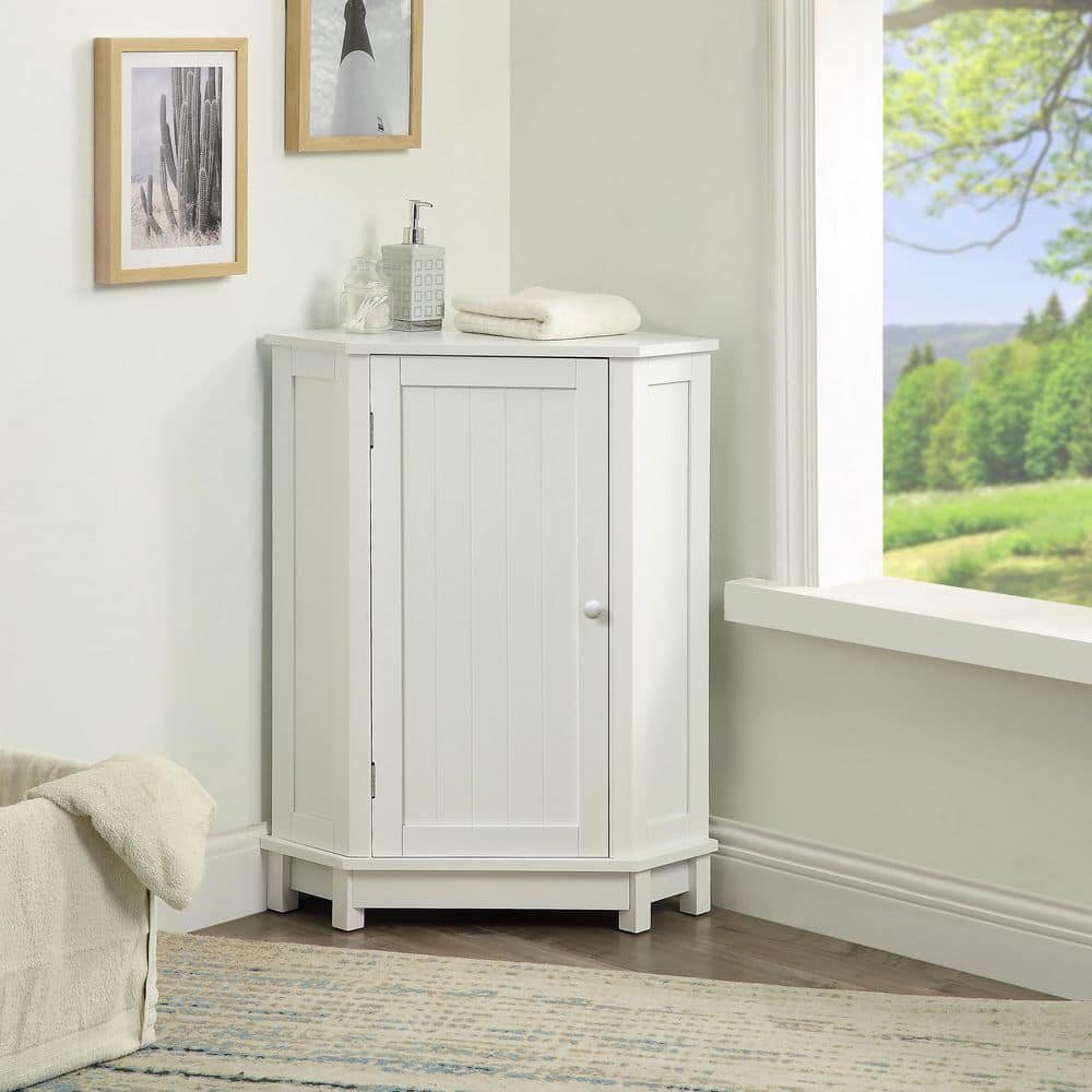 Afhocomp 17.5 in. W 17.5 in. D 31.4 in. H MDF Freestanding Linen Cabinet with Adjustable Shelf (1)