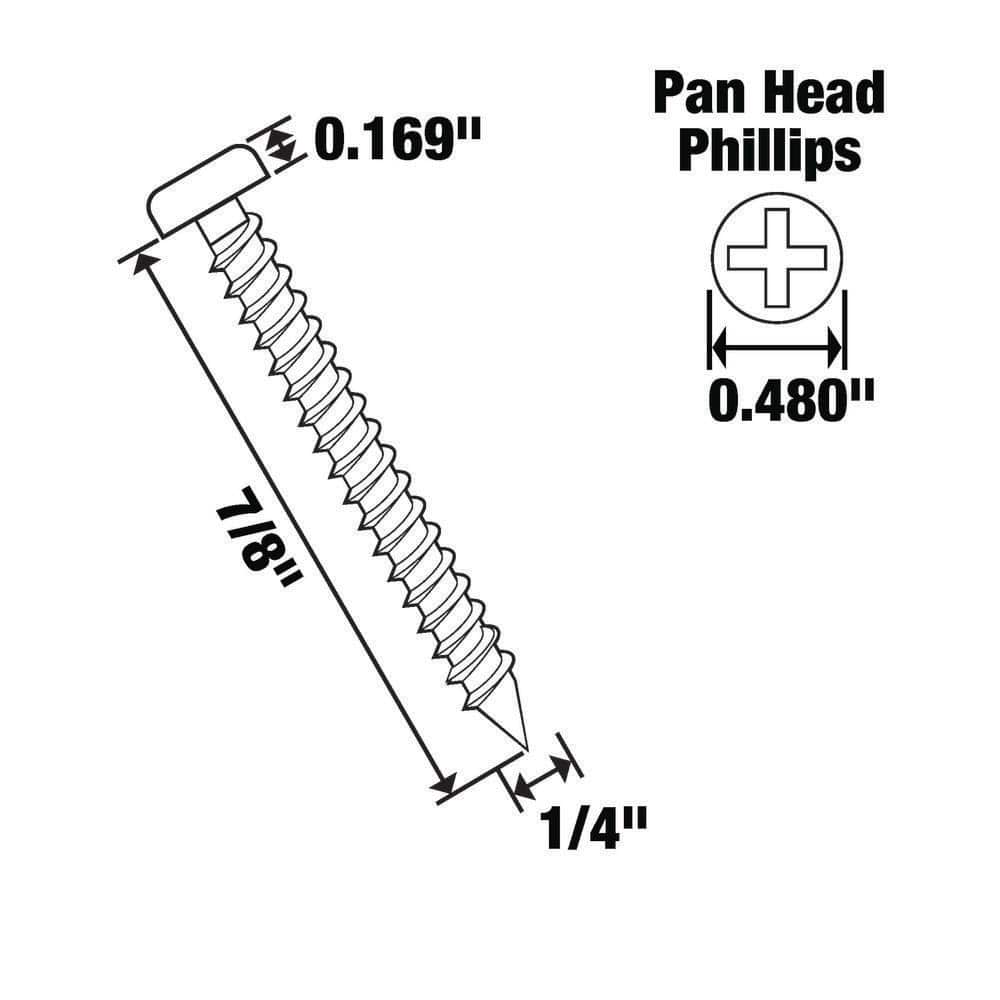 Everbilt #14 7/8 in. Phillips Pan-Head Sheet Metal Screws (4)